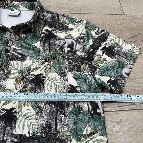 BYLT Printed Jungle Polo Shirt Size L Safari Graphic Stretch Performance Animal - Picture 8 of 9